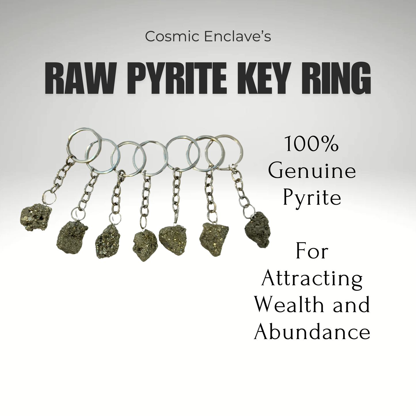 Money Magnet Raw Pyrite Keyring