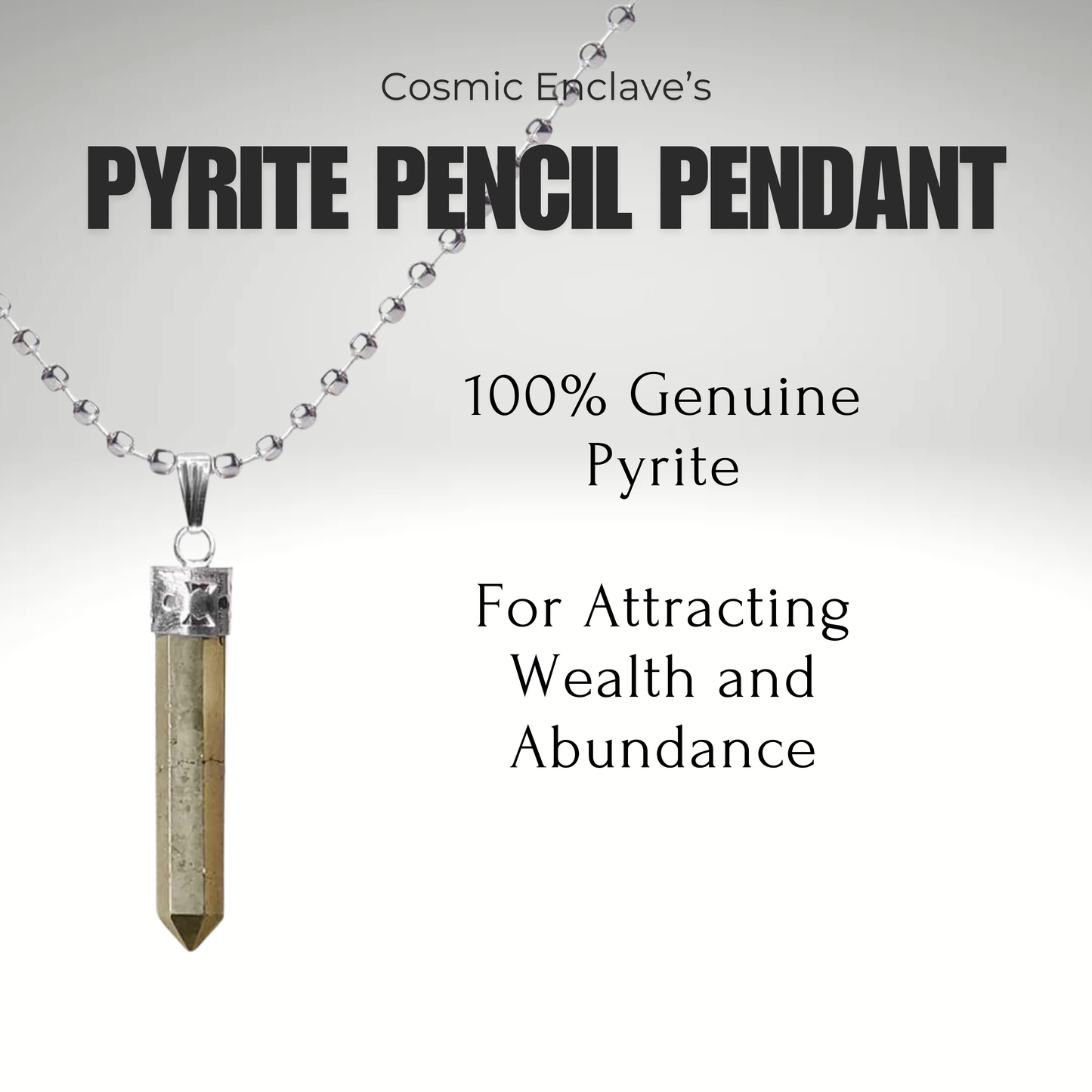 Money Magnet Pyrite Pencil Pendant