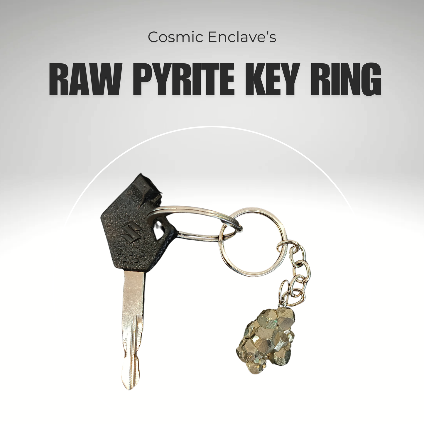 Money Magnet Raw Pyrite Keyring