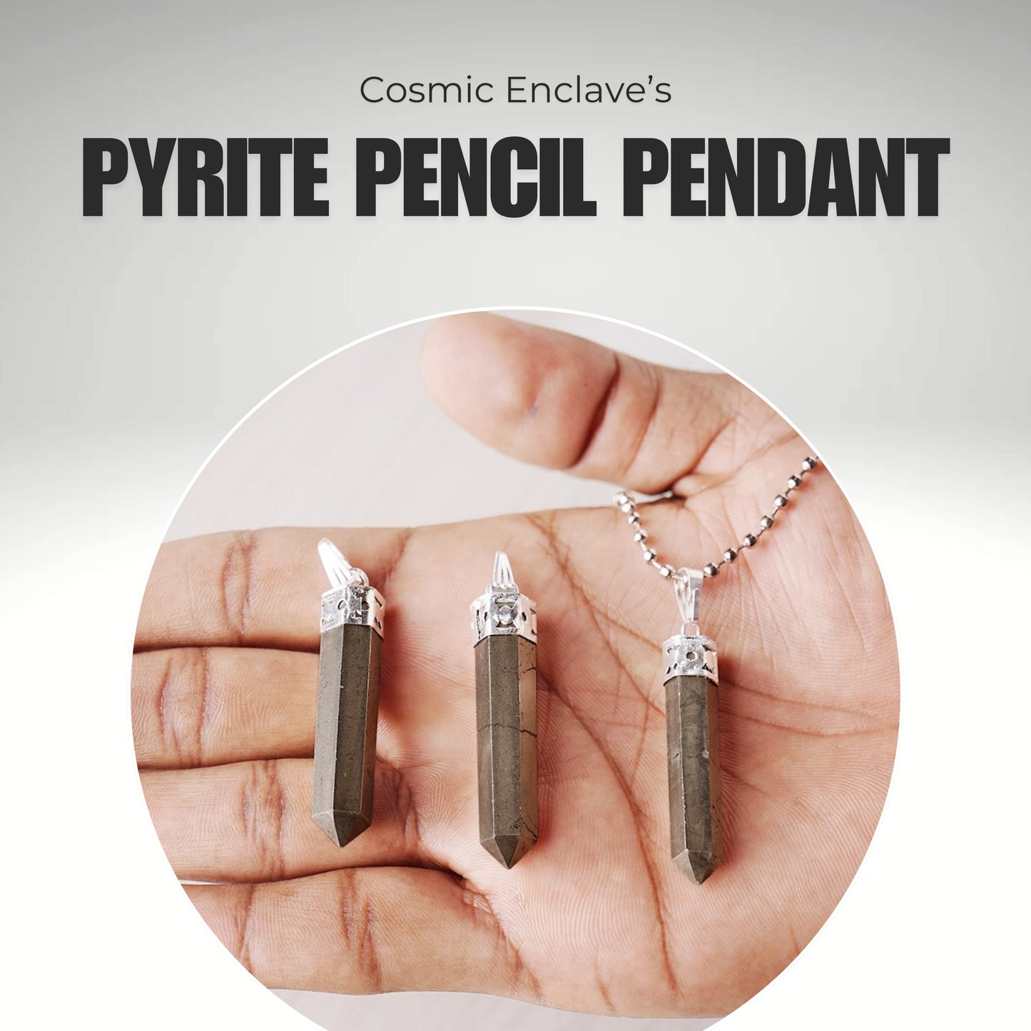 Money Magnet Pyrite Pencil Pendant