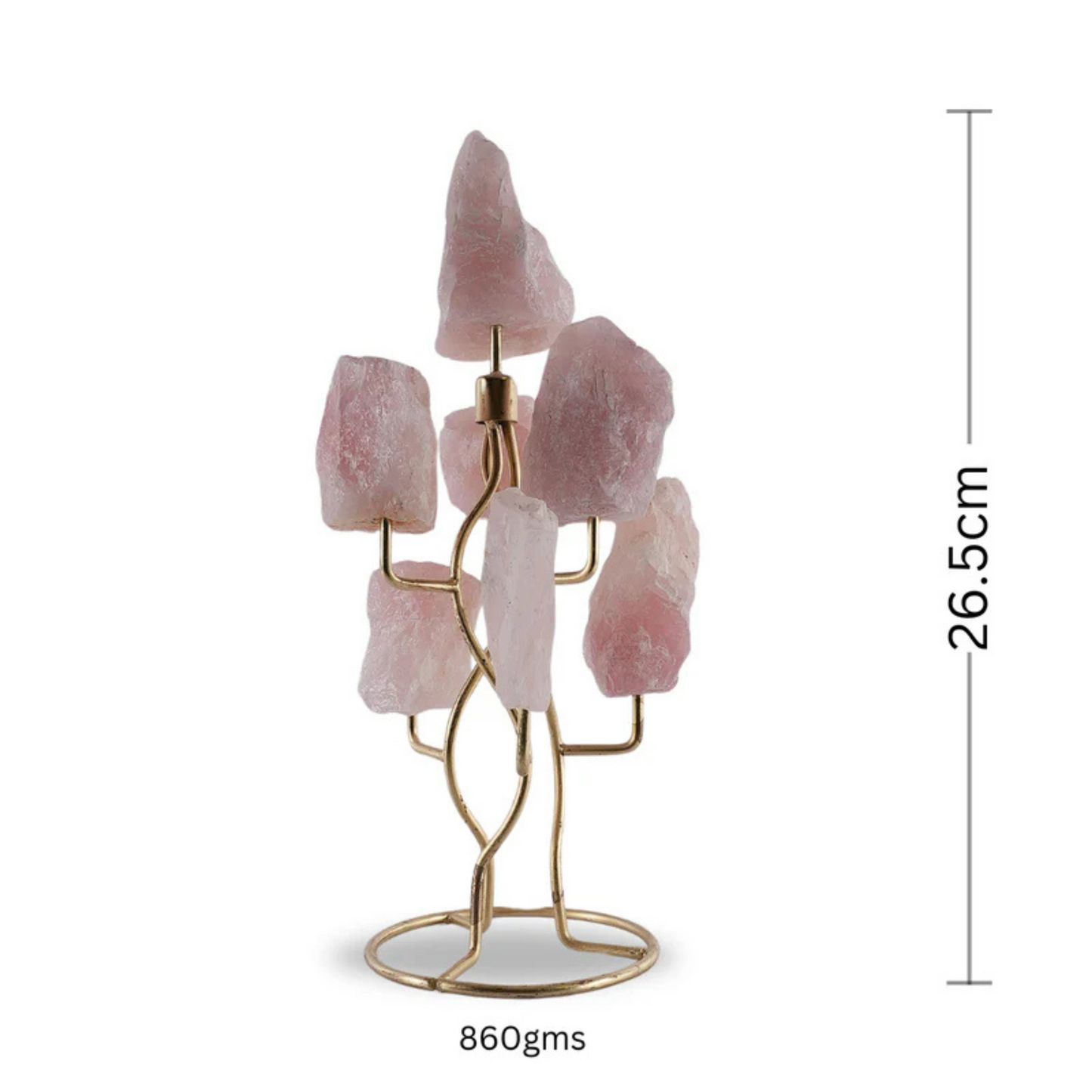 Rose Quartz Raw Stone Tree with Stand