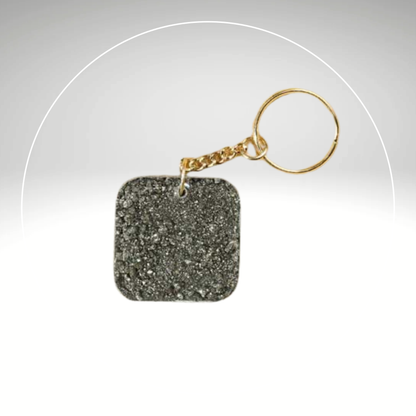 Money Magnet Pyrite Keyring (Square)