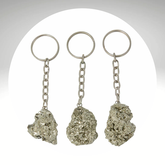 Money Magnet Raw Pyrite Keyring